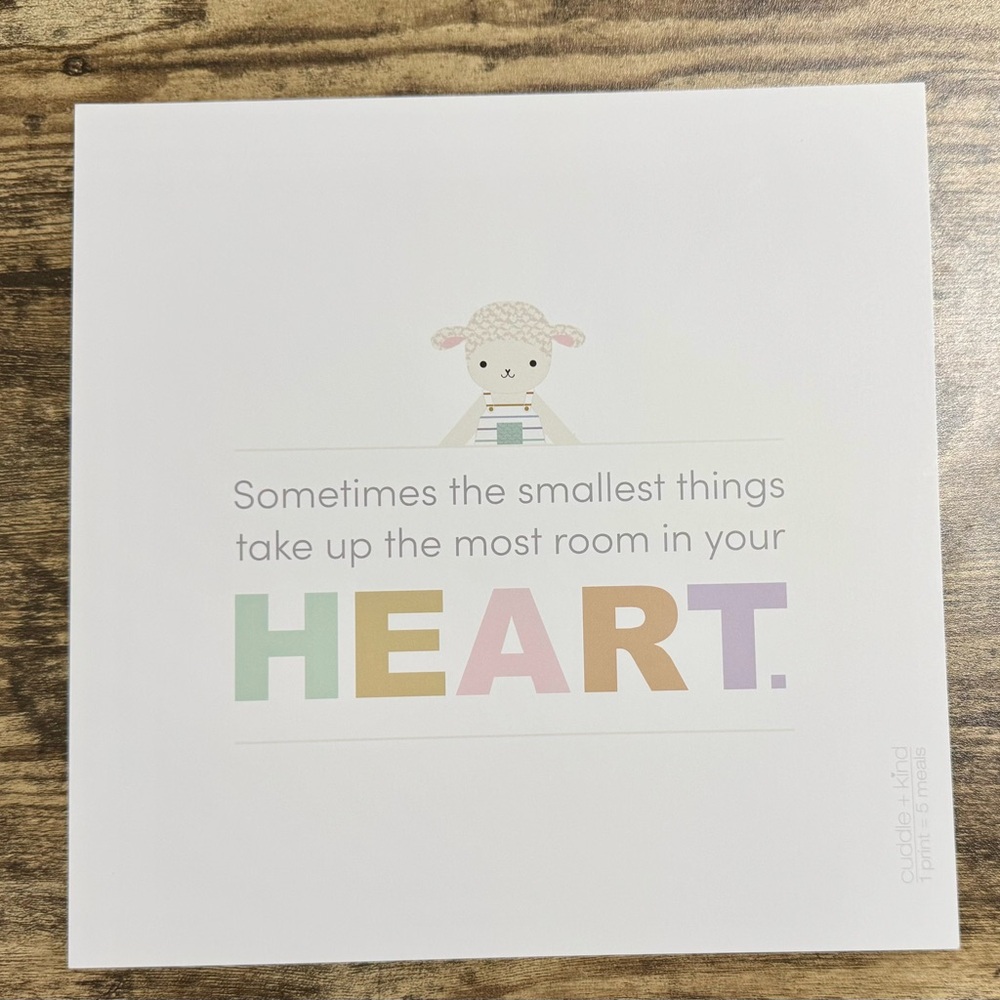 Cuddle + Kind “Sometimes the smallest things take most” Art Print 10”x10” – New